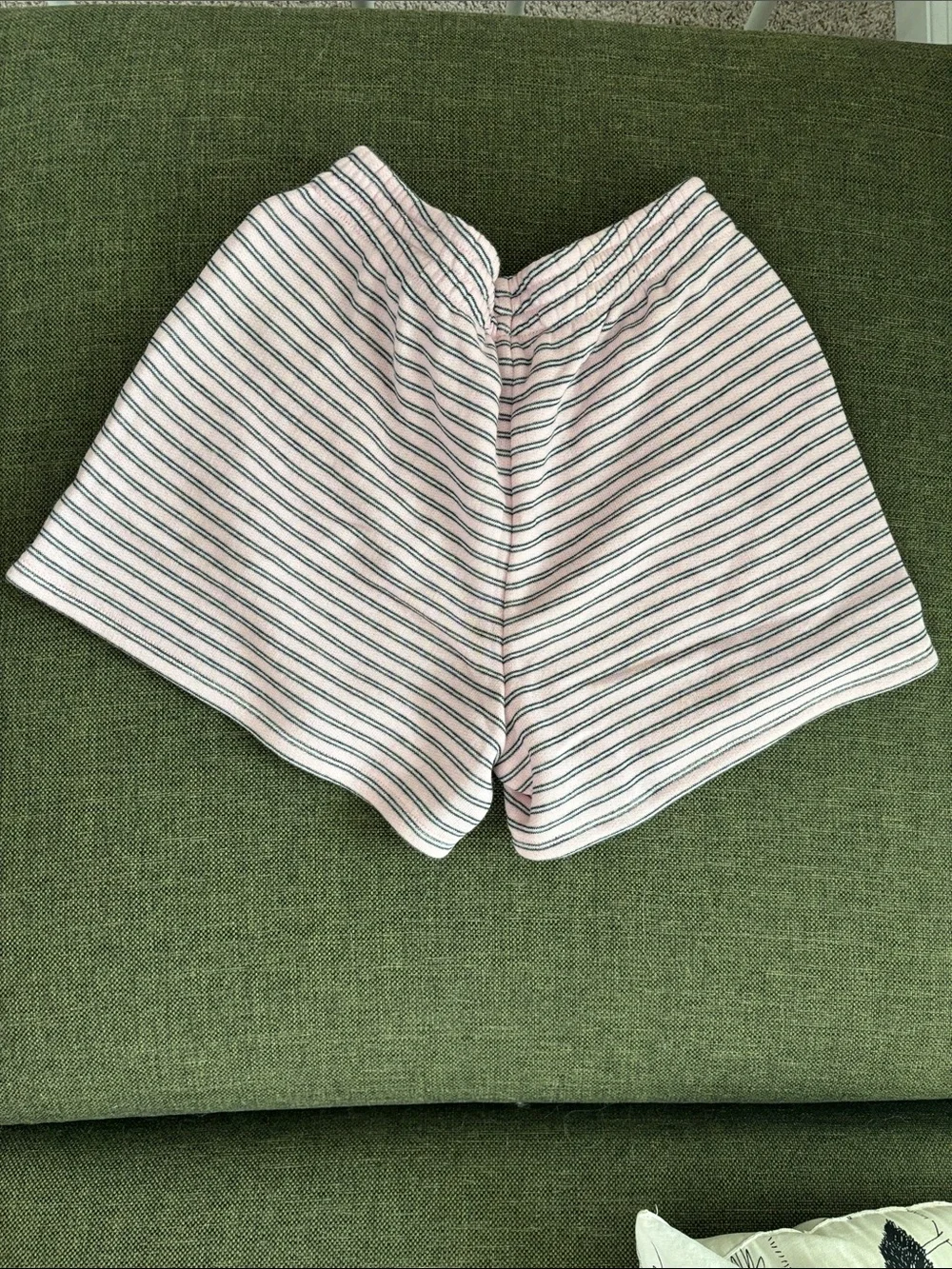 J crew XS NWT Striped Terry Lounge Shorts — Light Pink & Navy